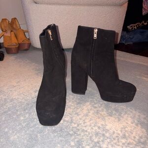 Coach Black Suede Ankle Boots